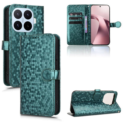 For Xiaomi 17T Pro 5G Honeycomb Dot Texture Leather Phone Case - Green - EDA007130912D