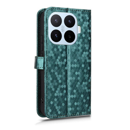For Xiaomi 17T Pro 5G Honeycomb Dot Texture Leather Phone Case - Green - EDA007130912D