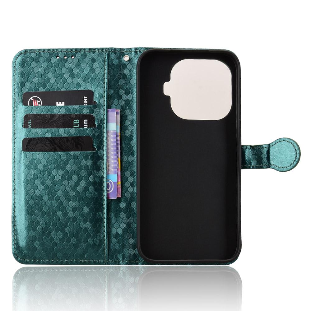 For Xiaomi 17T Pro 5G Honeycomb Dot Texture Leather Phone Case - Green - EDA007130912D