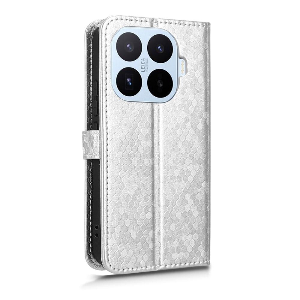 For Xiaomi 17T Pro 5G Honeycomb Dot Texture Leather Phone Case - Silver - EDA007130912E