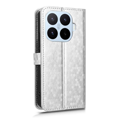 For Xiaomi 17T Pro 5G Honeycomb Dot Texture Leather Phone Case - Silver - EDA007130912E