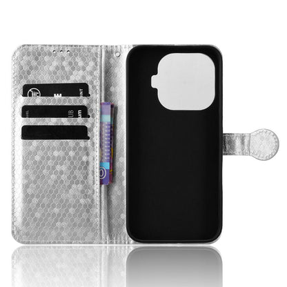 For Xiaomi 17T Pro 5G Honeycomb Dot Texture Leather Phone Case - Silver - EDA007130912E