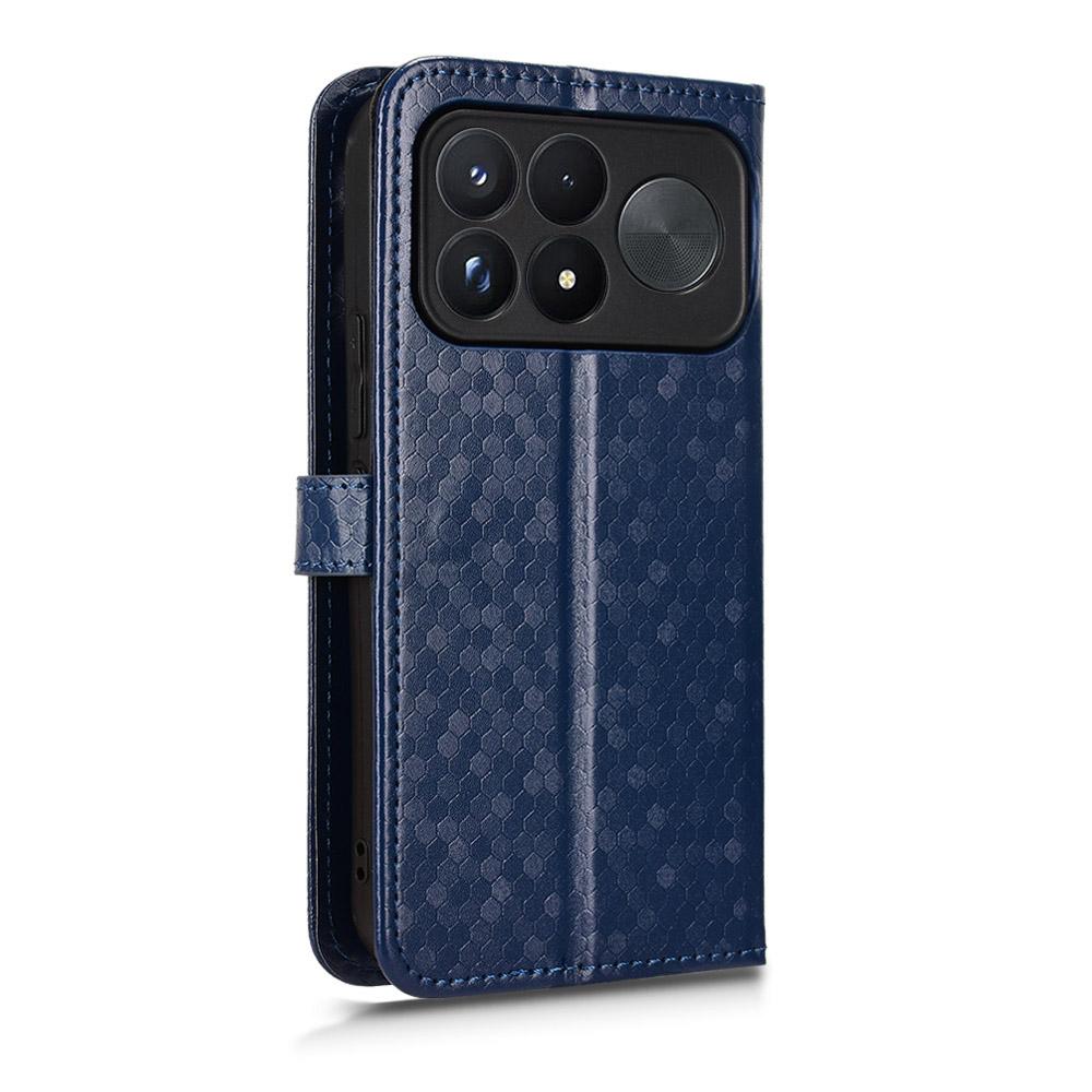 For Poco F9 Ultra 5G / Redmi K100 Pro Max 5G Honeycomb Dot Texture Leather Phone Case - Blue - EDA007130914C