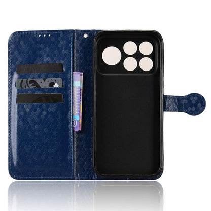 For Poco F9 Ultra 5G / Redmi K100 Pro Max 5G Honeycomb Dot Texture Leather Phone Case - Blue - EDA007130914C