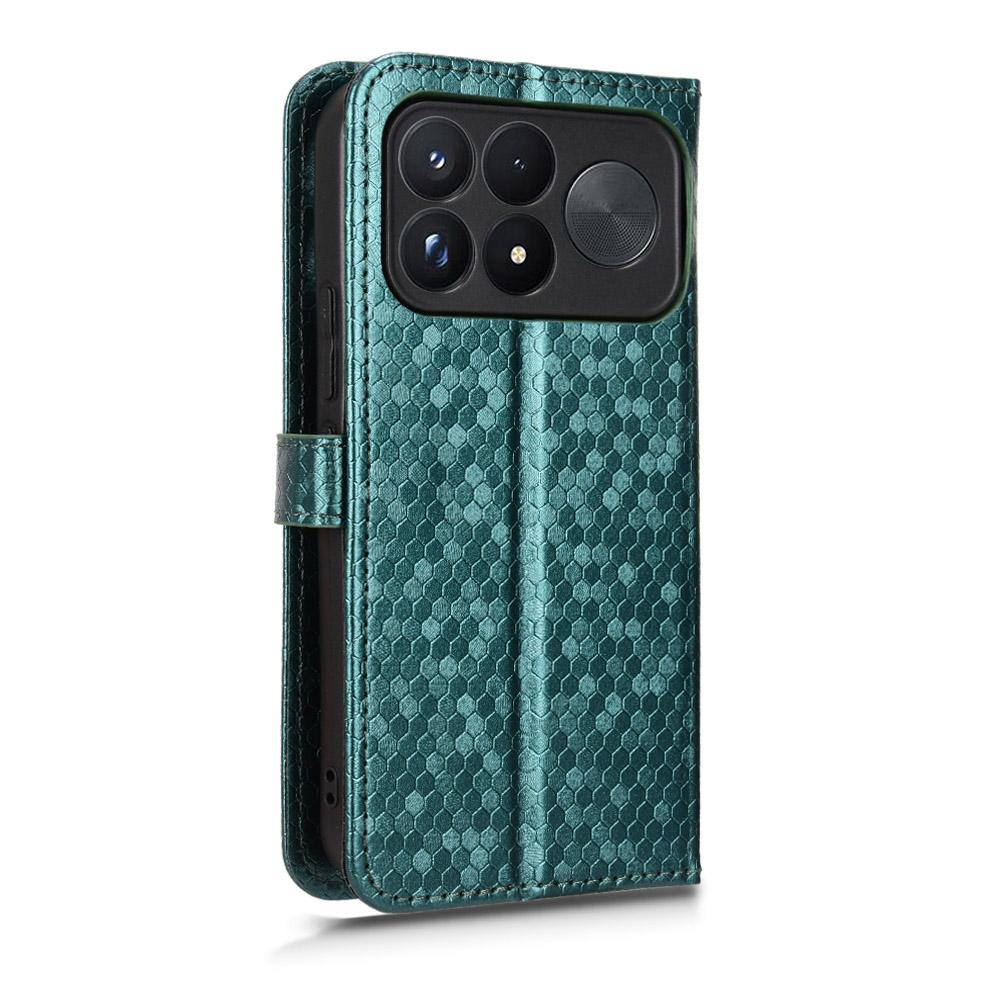 For Poco F9 Ultra 5G / Redmi K100 Pro Max 5G Honeycomb Dot Texture Leather Phone Case - Green - EDA007130914D