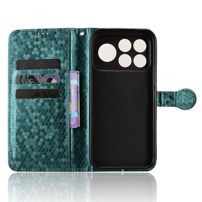 For Poco F9 Ultra 5G / Redmi K100 Pro Max 5G Honeycomb Dot Texture Leather Phone Case - Green - EDA007130914D