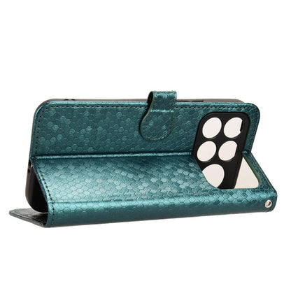 For Poco F9 Ultra 5G / Redmi K100 Pro Max 5G Honeycomb Dot Texture Leather Phone Case - Green - EDA007130914D