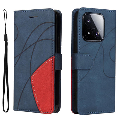For Xiaomi 17 Max 5G Dual-color Splicing Flip Leather Phone Case - Blue - EDA007133515A