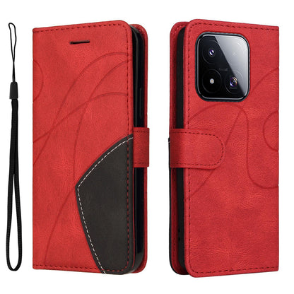 For Xiaomi 17 Max 5G Dual-color Splicing Flip Leather Phone Case - Red - EDA007133515B