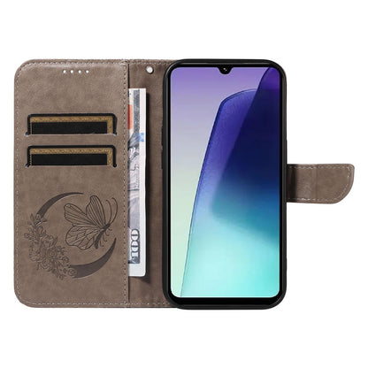 For Xiaomi Poco C95 Pro Swallowtail Butterfly Embossed Leather Phone Case(Grey)