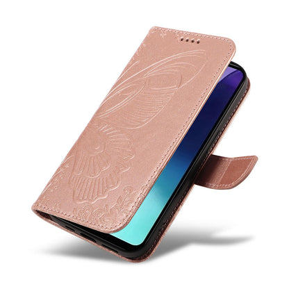 For Xiaomi Poco C95 Pro Swallowtail Butterfly Embossed Leather Phone Case(Rose Gold)