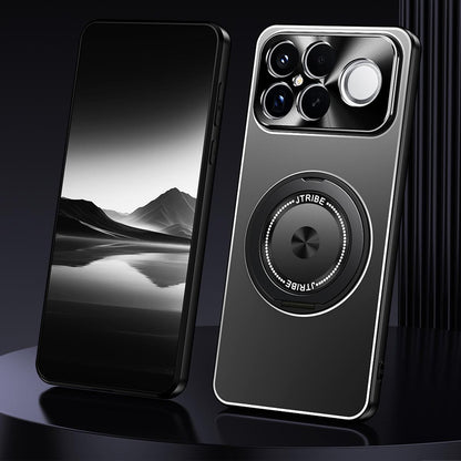 For Redmi K90 Pro Max / Poco F8 Ultra Rotating Holder Frosted Metal Phone Case(Black)