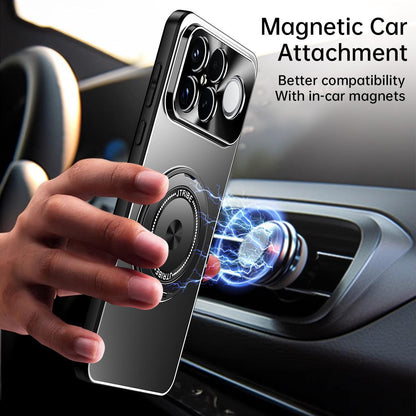 For Redmi K90 Pro Max / Poco F8 Ultra Rotating Holder Frosted Metal Phone Case(Black)