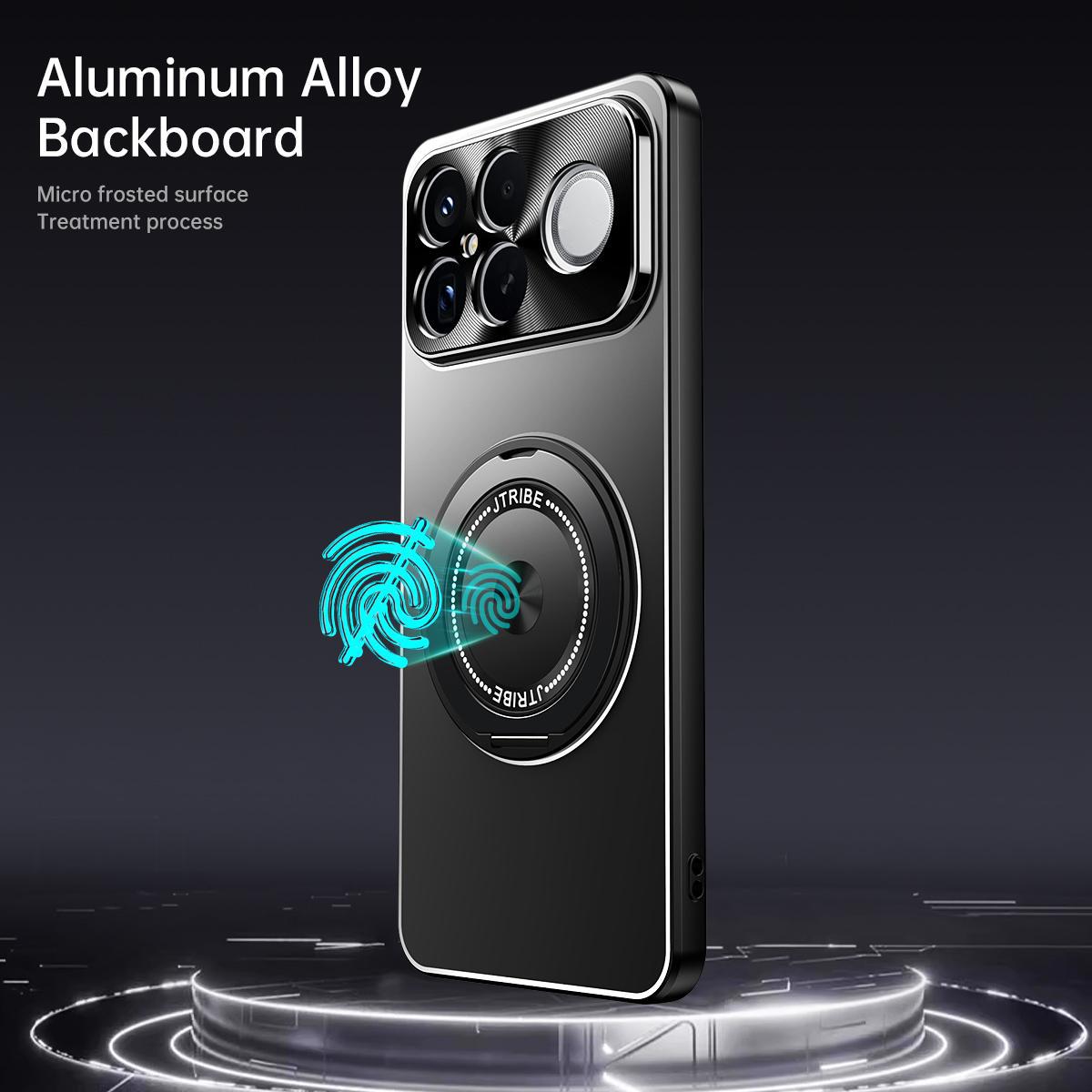 For Redmi K90 Pro Max / Poco F8 Ultra Rotating Holder Frosted Metal Phone Case(Titanium)