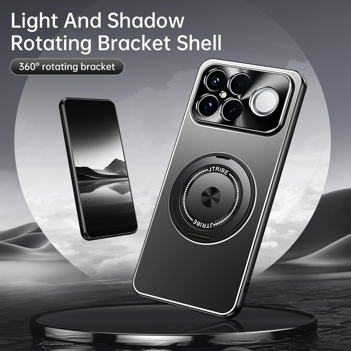 For Redmi K90 Pro Max / Poco F8 Ultra Rotating Holder Frosted Metal Phone Case(Titanium)