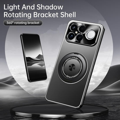 For Redmi K90 Pro Max / Poco F8 Ultra Rotating Holder Frosted Metal Phone Case(Titanium)