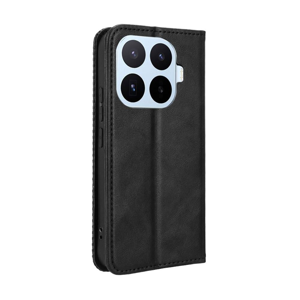 For Xiaomi 17T Pro 5G Magnetic Buckle Retro Texture Leather Phone Case - Black - EDA007148119A