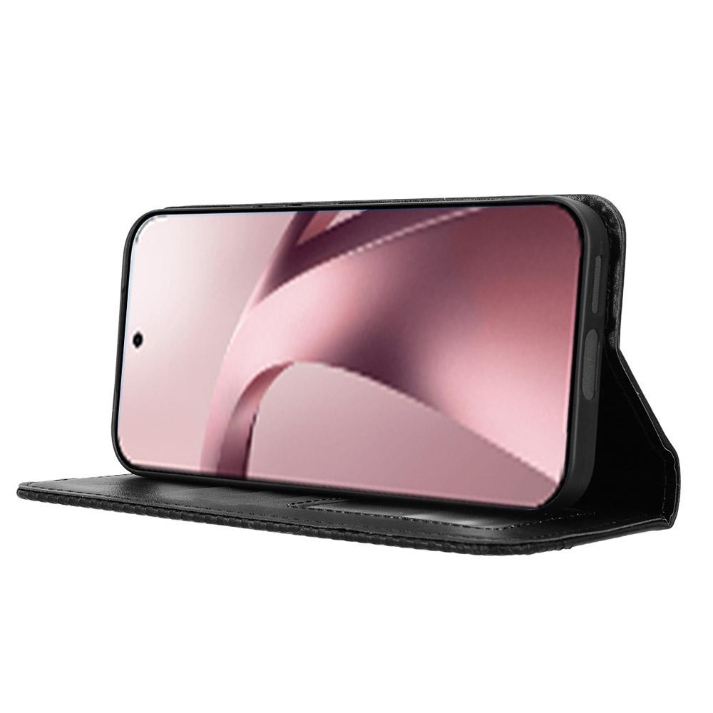 For Xiaomi 17T Pro 5G Magnetic Buckle Retro Texture Leather Phone Case - Black - EDA007148119A