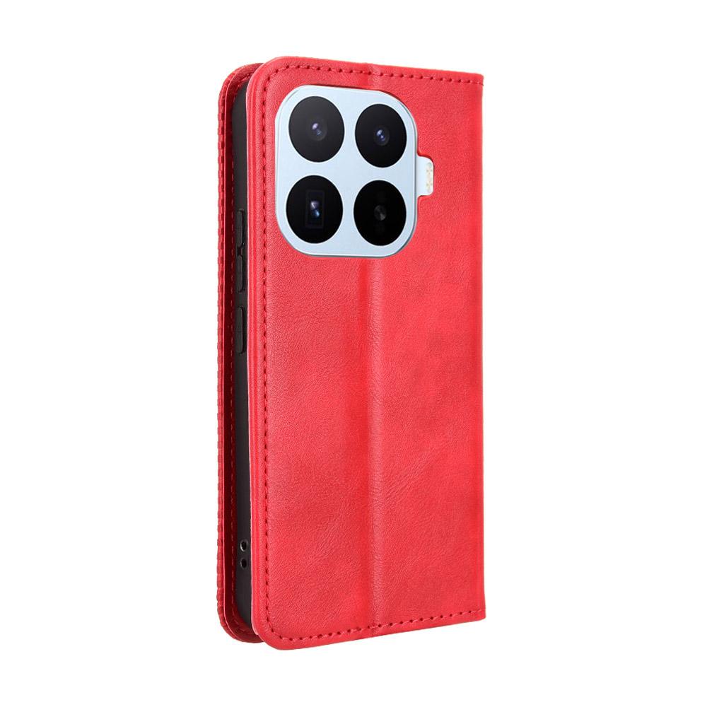 For Xiaomi 17T Pro 5G Magnetic Buckle Retro Texture Leather Phone Case - Red - EDA007148119B