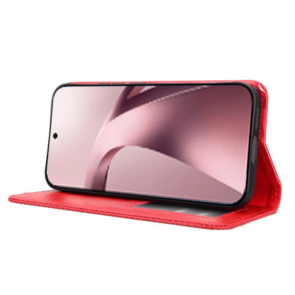 For Xiaomi 17T Pro 5G Magnetic Buckle Retro Texture Leather Phone Case - Red - EDA007148119B