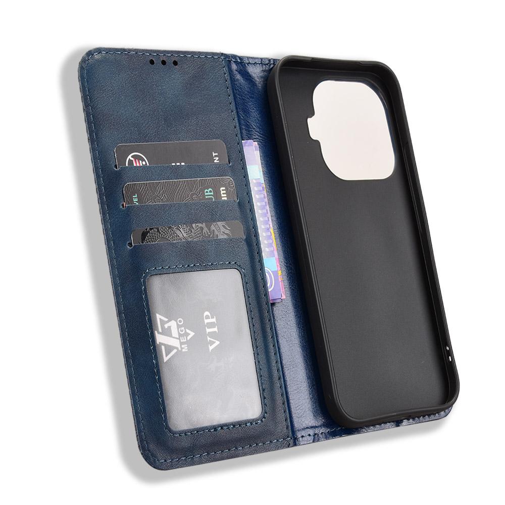For Xiaomi 17T Pro 5G Magnetic Buckle Retro Texture Leather Phone Case - Blue - EDA007148119C