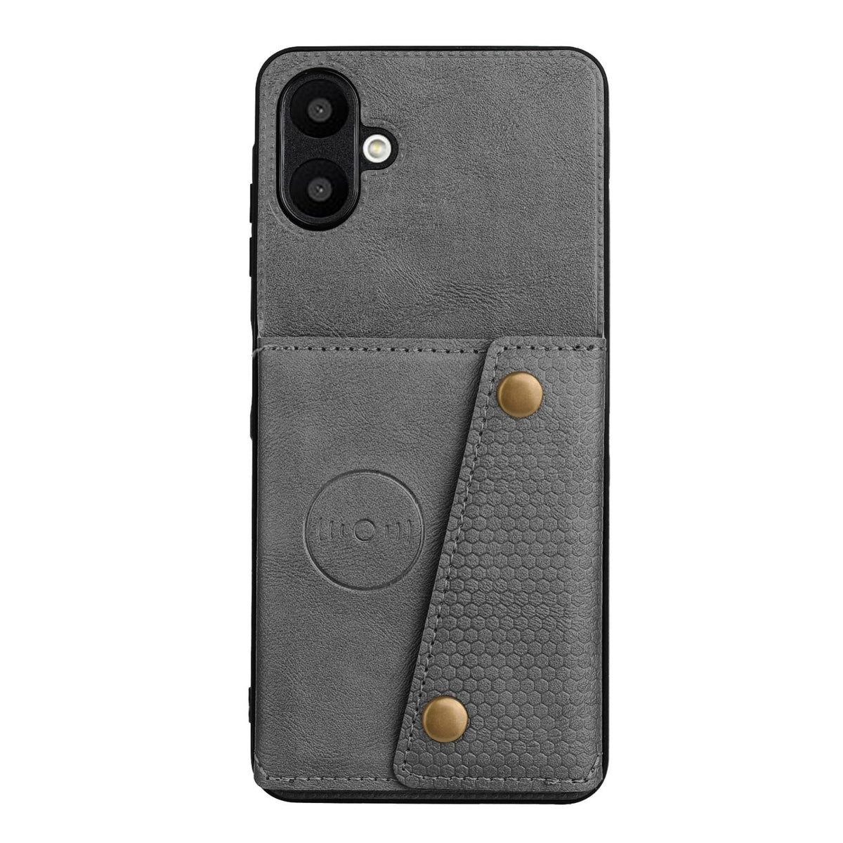 For Galaxy A07 5G Global Double Buckle Card Slots Magnetic Phone Case - Grey - EDA007149709B