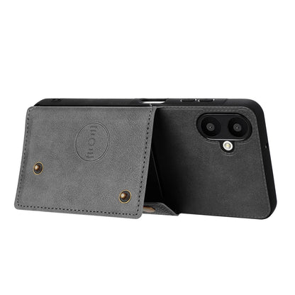 For Galaxy A07 5G Global Double Buckle Card Slots Magnetic Phone Case - Grey - EDA007149709B