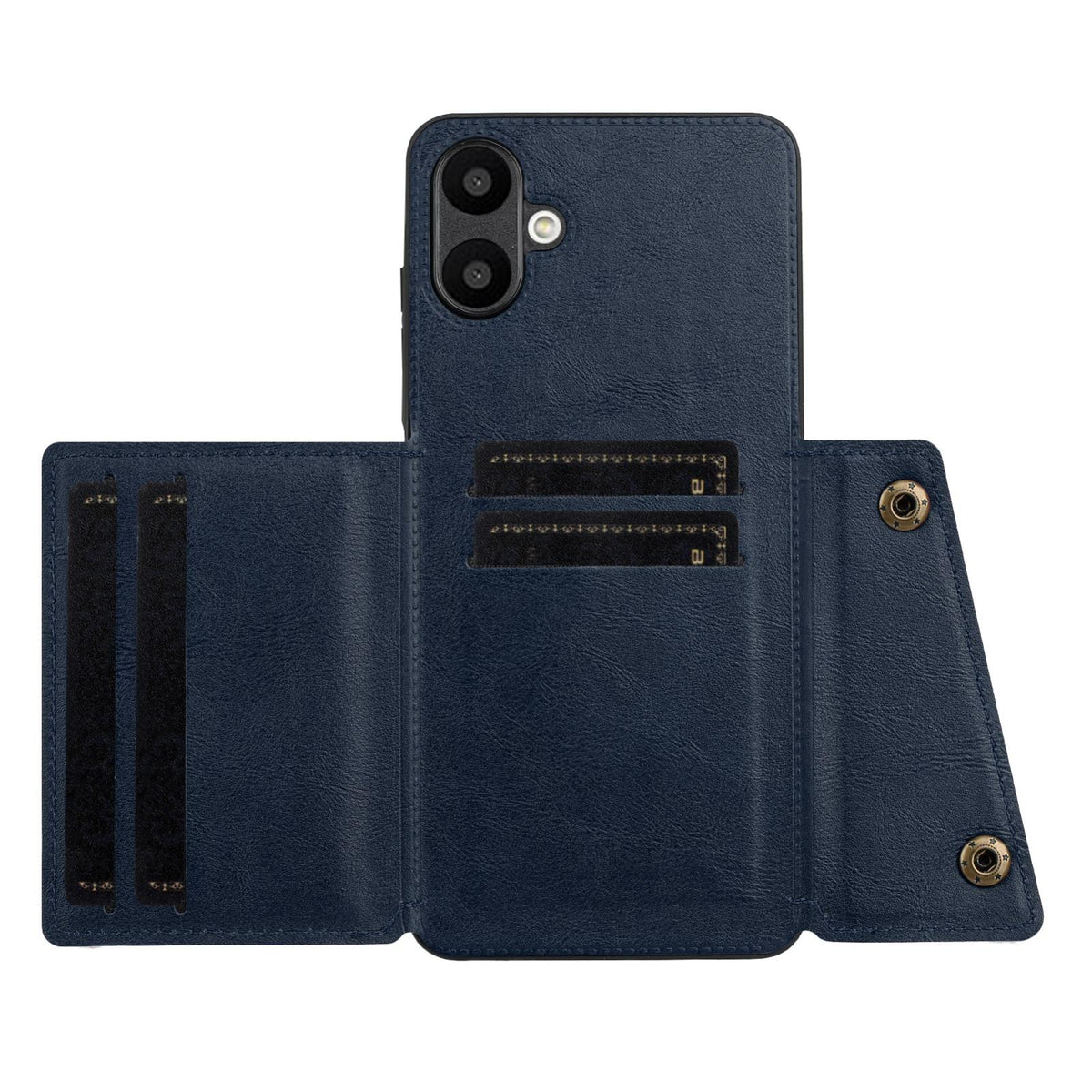 For Galaxy A07 5G Global Double Buckle Card Slots Magnetic Phone Case - Blue - EDA007149709C