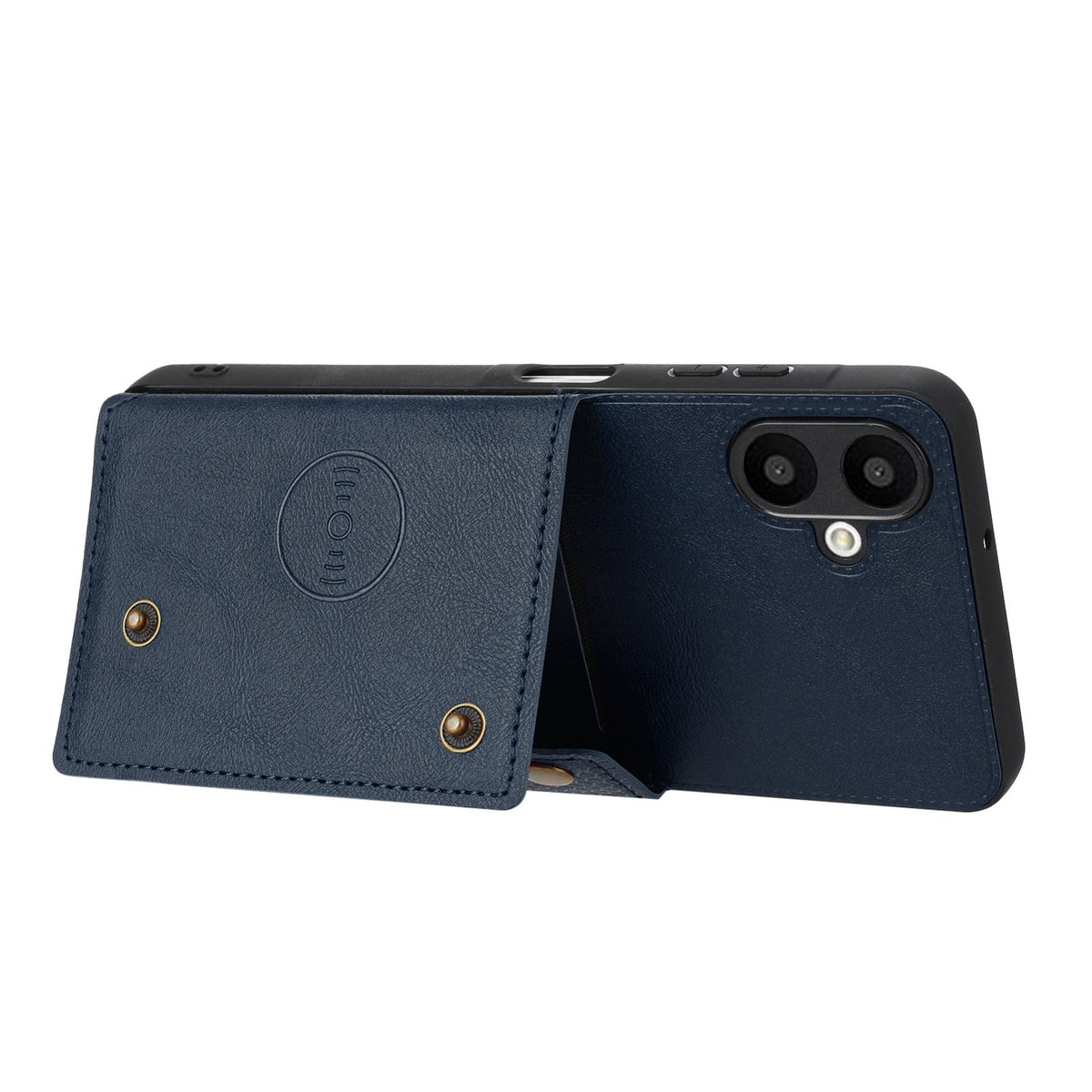 For Galaxy A07 5G Global Double Buckle Card Slots Magnetic Phone Case - Blue - EDA007149709C