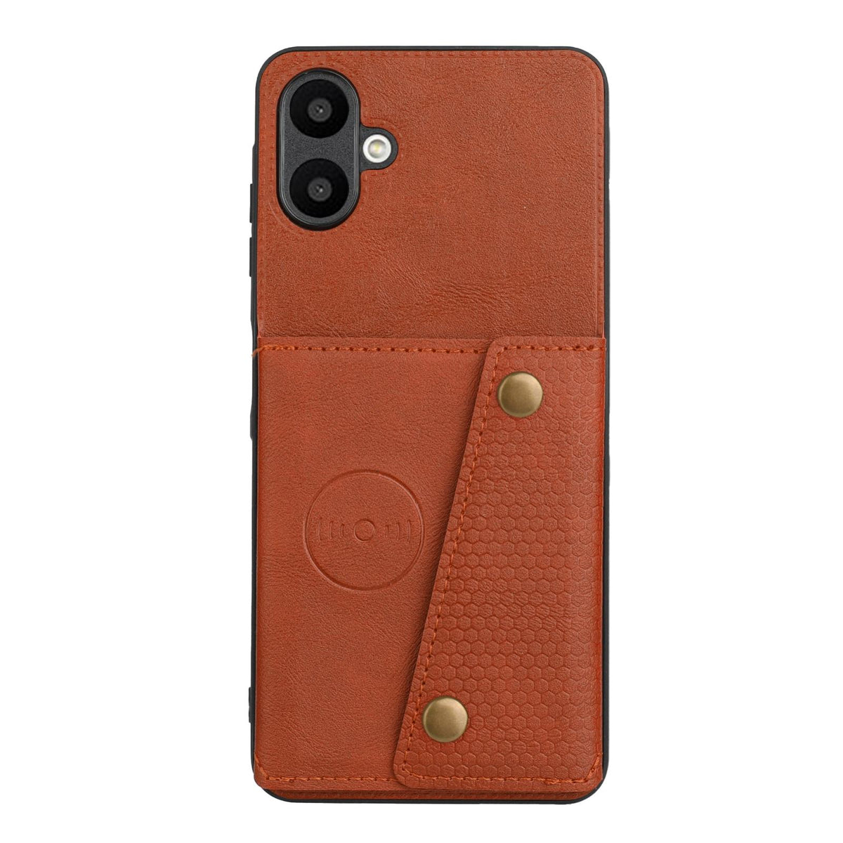 For Galaxy A07 5G Global Double Buckle Card Slots Magnetic Phone Case - Brown - EDA007149709D