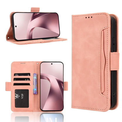For Xiaomi 17T Pro 5G Skin Feel Calf Texture Card Slots Leather Phone Case - Pink - EDA007152115A