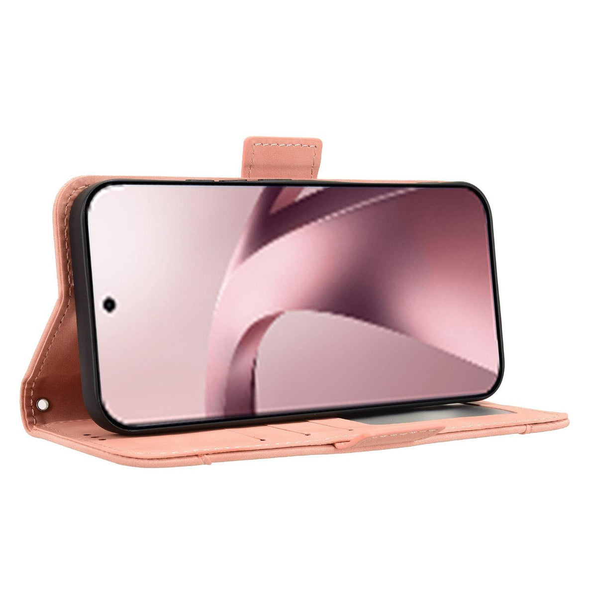 For Xiaomi 17T Pro 5G Skin Feel Calf Texture Card Slots Leather Phone Case - Pink - EDA007152115A
