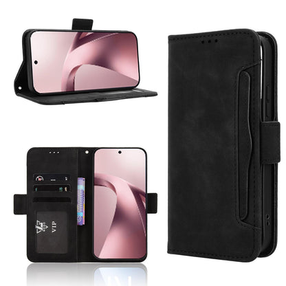 For Xiaomi 17T Pro 5G Skin Feel Calf Texture Card Slots Leather Phone Case - Black - EDA007152115B