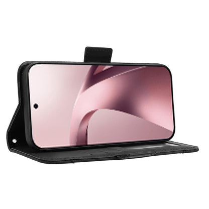 For Xiaomi 17T Pro 5G Skin Feel Calf Texture Card Slots Leather Phone Case - Black - EDA007152115B