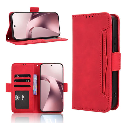 For Xiaomi 17T Pro 5G Skin Feel Calf Texture Card Slots Leather Phone Case - Red - EDA007152115C