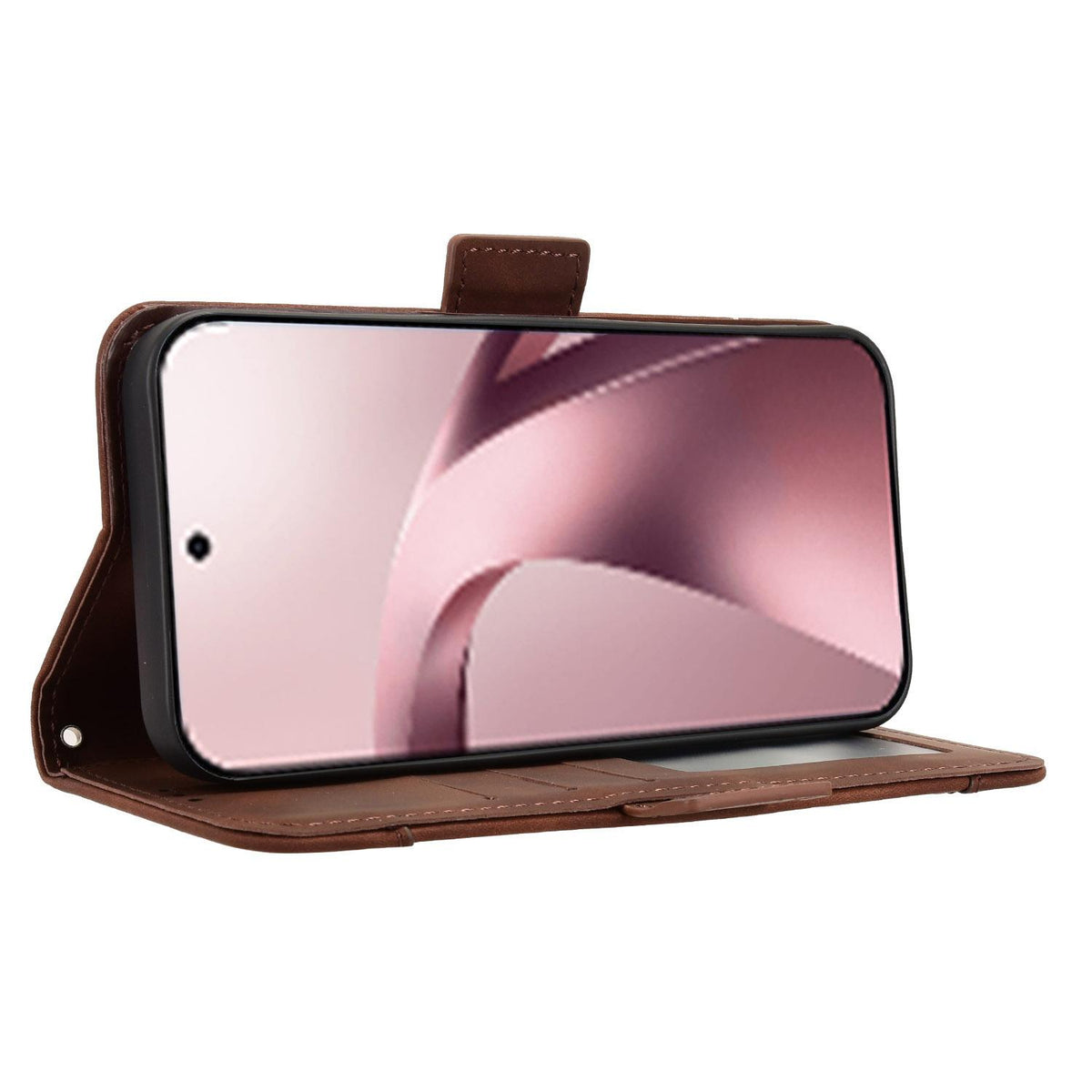 For Xiaomi 17T Pro 5G Skin Feel Calf Texture Card Slots Leather Phone Case - Brown - EDA007152115E