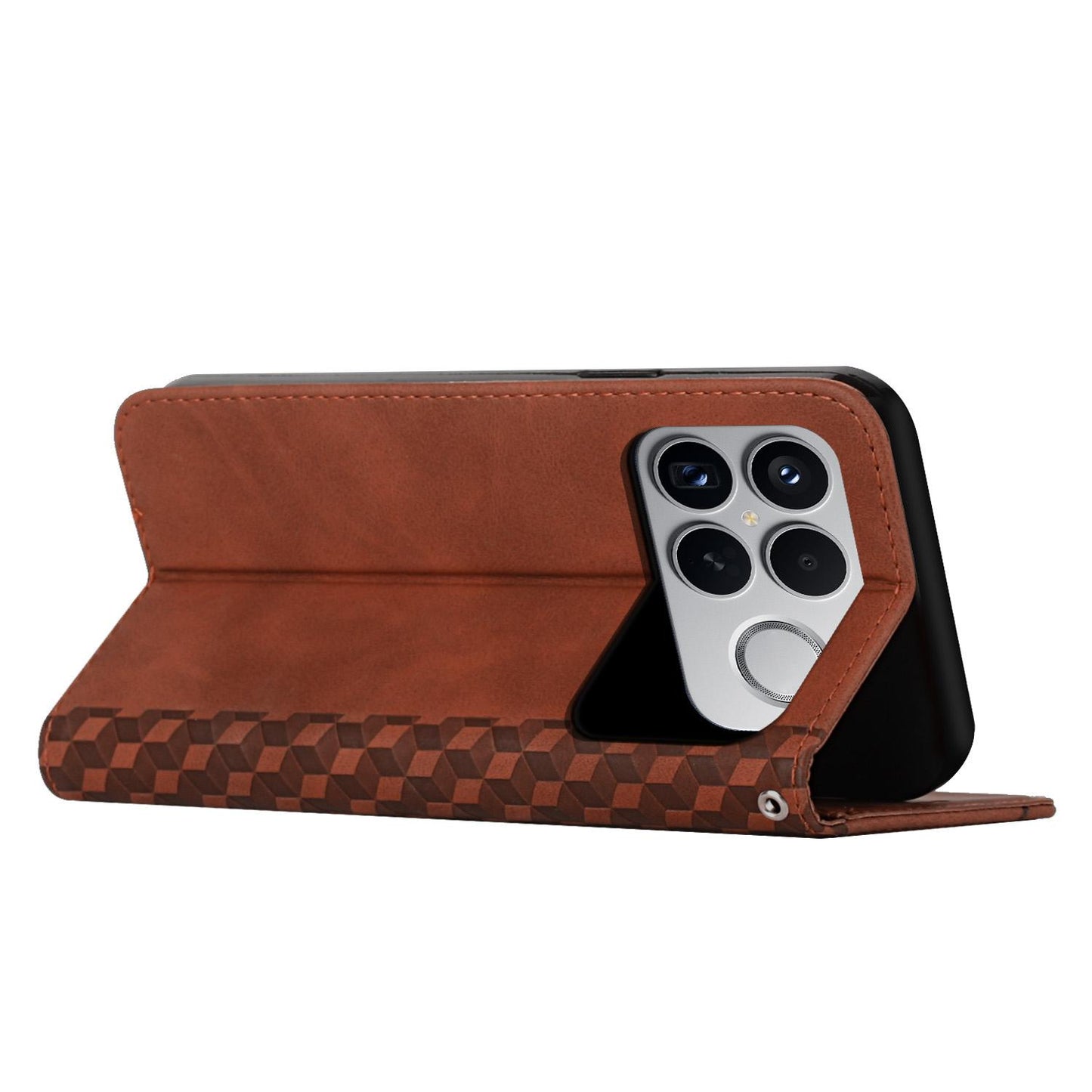 For Redmi K90 Pro Max / Poco F8 Ultra Diamond Splicing Skin Feel Magnetic Leather Phone Case(Brown)