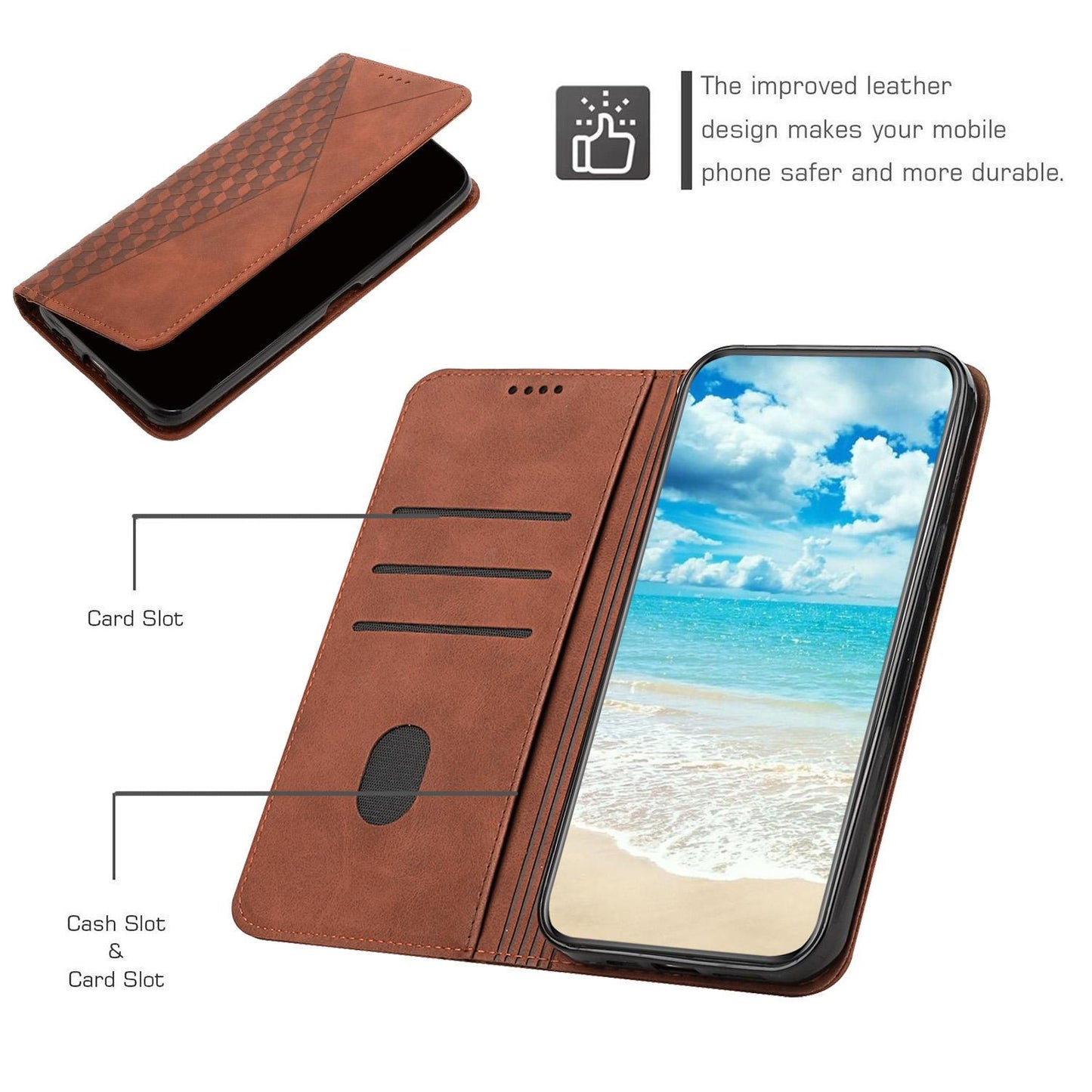 For Redmi K90 Pro Max / Poco F8 Ultra Diamond Splicing Skin Feel Magnetic Leather Phone Case(Brown)