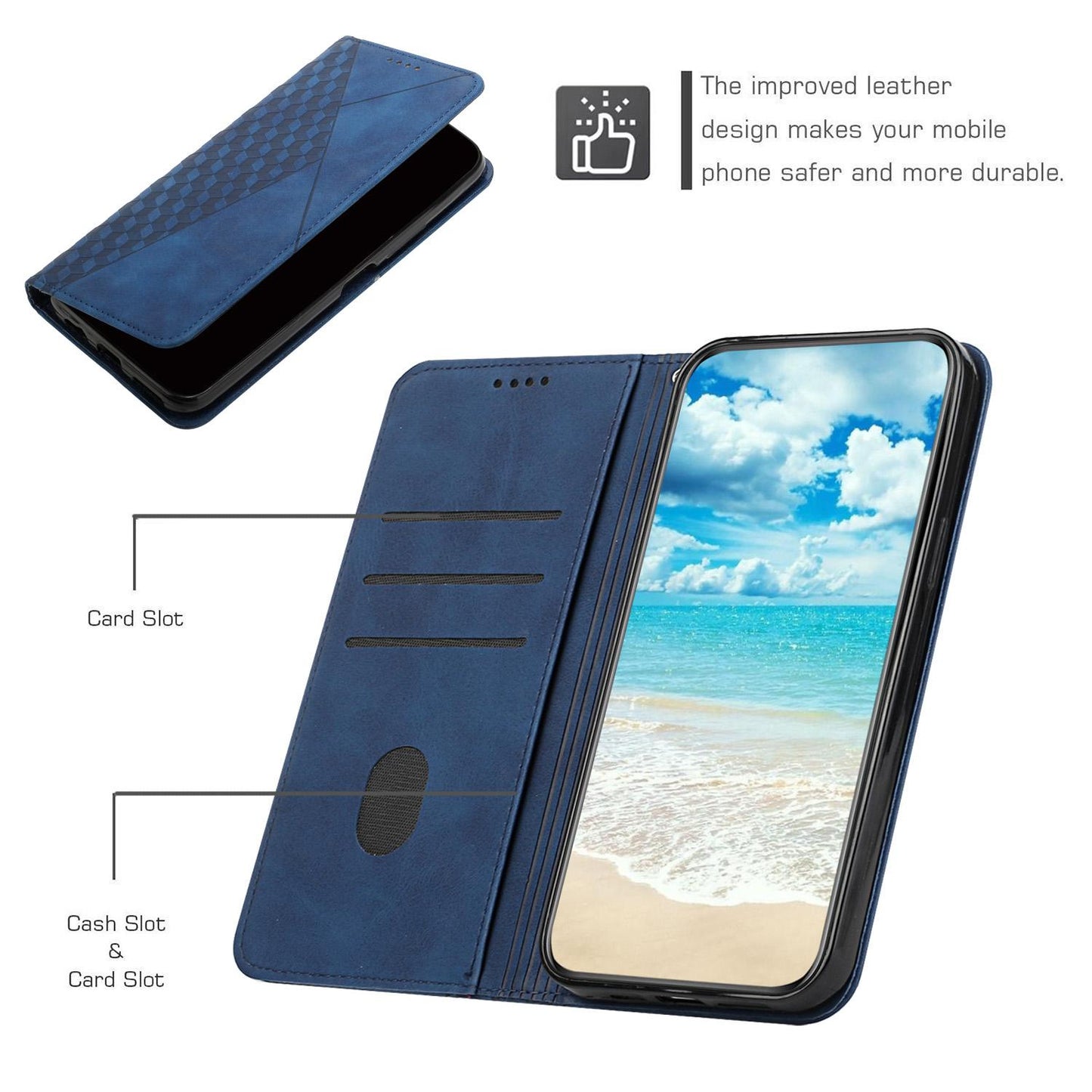 For Redmi K90 Pro Max / Poco F8 Ultra Diamond Splicing Skin Feel Magnetic Leather Phone Case(Blue)
