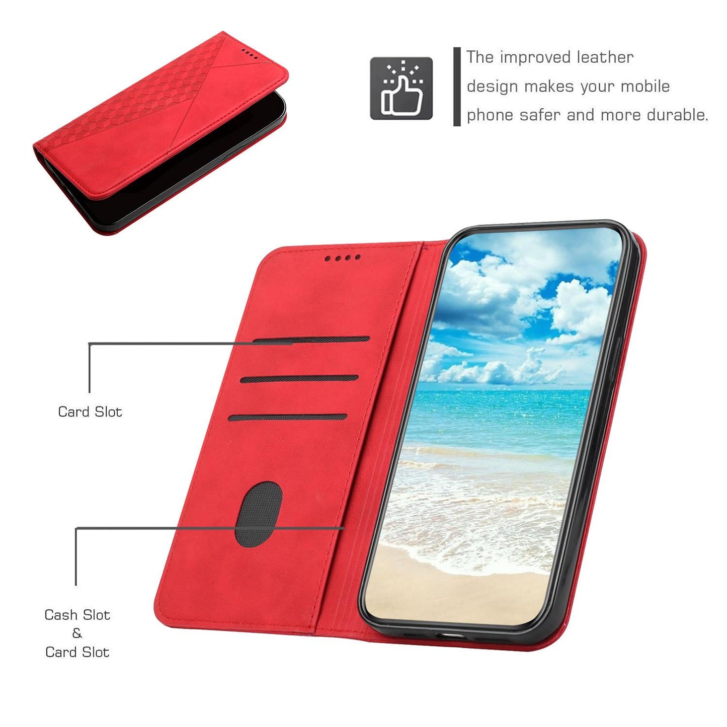 For Redmi K90 Pro Max / Poco F8 Ultra Diamond Splicing Skin Feel Magnetic Leather Phone Case(Red)
