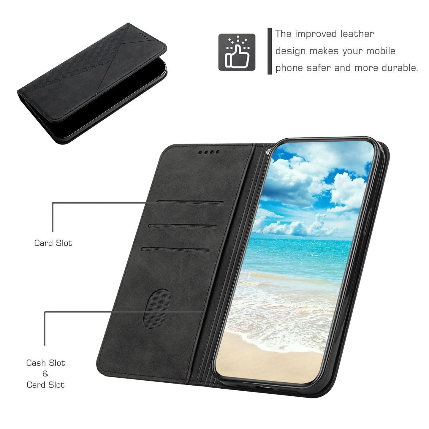 For Redmi K90 Pro Max / Poco F8 Ultra Diamond Splicing Skin Feel Magnetic Leather Phone Case(Black)