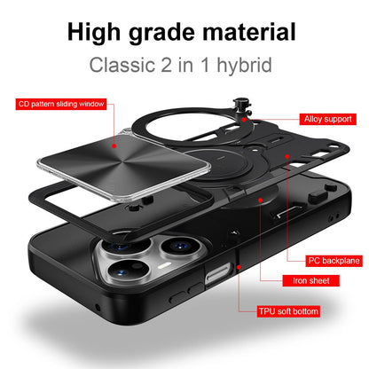 For Huawei Pura 90 Pro 5G CD Texture Sliding Camshield Magnetic Holder Phone Case - Purple - EDA007175204F