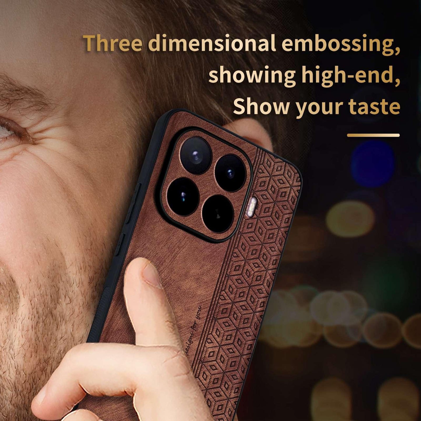 For Xiaomi 17T 5G AZNS 3D Embossed Skin Feel Phone Case(Brown)
