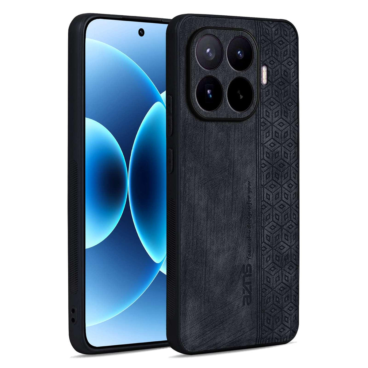 For Xiaomi 17T Pro 5G AZNS 3D Embossed Skin Feel Phone Case - Black - EDA007177216A