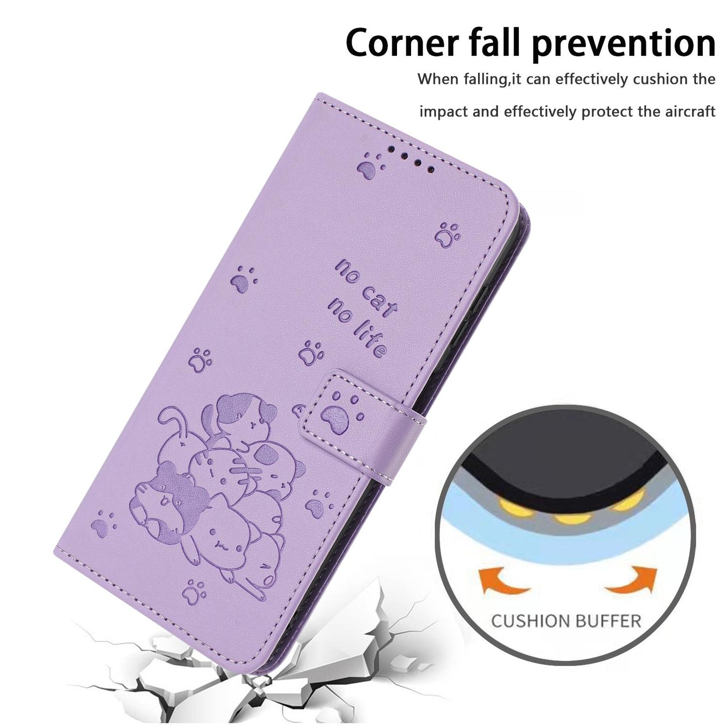 For Redmi K90 Pro Max / Poco F8 Ultra Embossed Kitten Phone Leather Case with Lanyard(Purple)