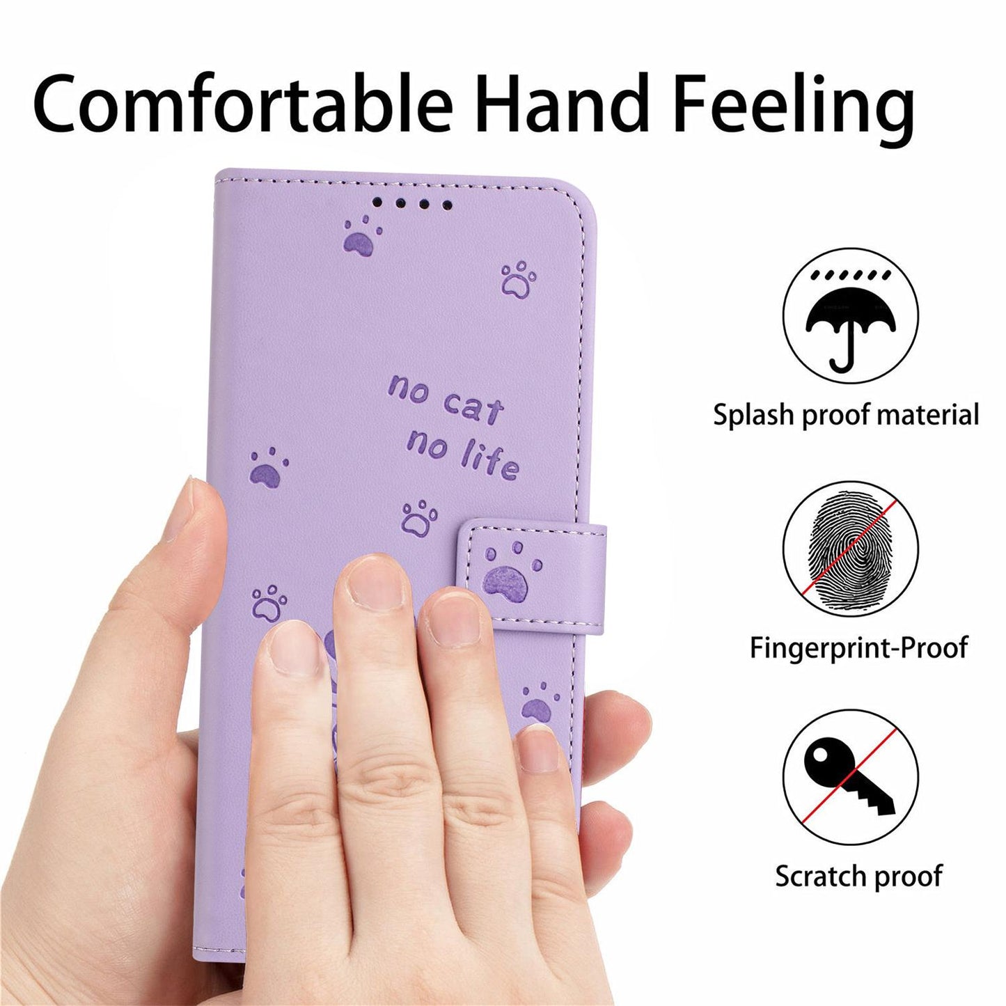 For Redmi K90 Pro Max / Poco F8 Ultra Embossed Kitten Phone Leather Case with Lanyard(Purple)