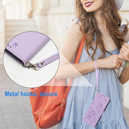 For Redmi K90 Pro Max / Poco F8 Ultra Embossed Kitten Phone Leather Case with Lanyard(Purple)