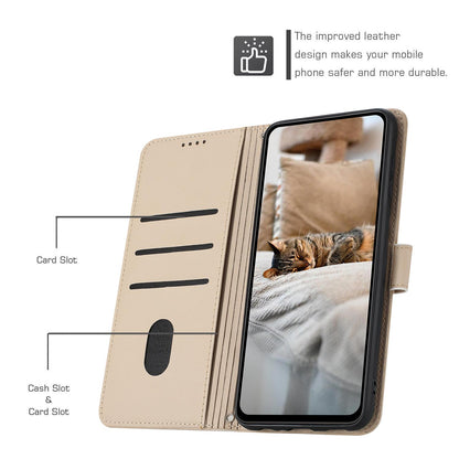 For Redmi K90 Pro Max / Poco F8 Ultra Embossed Kitten Phone Leather Case with Lanyard(Beige)