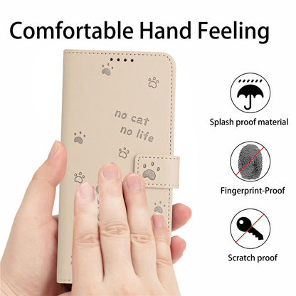 For Redmi K90 Pro Max / Poco F8 Ultra Embossed Kitten Phone Leather Case with Lanyard(Beige)