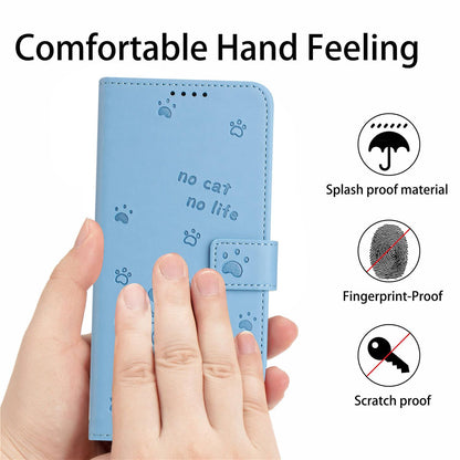 For Redmi K90 Pro Max / Poco F8 Ultra Embossed Kitten Phone Leather Case with Lanyard(Blue)